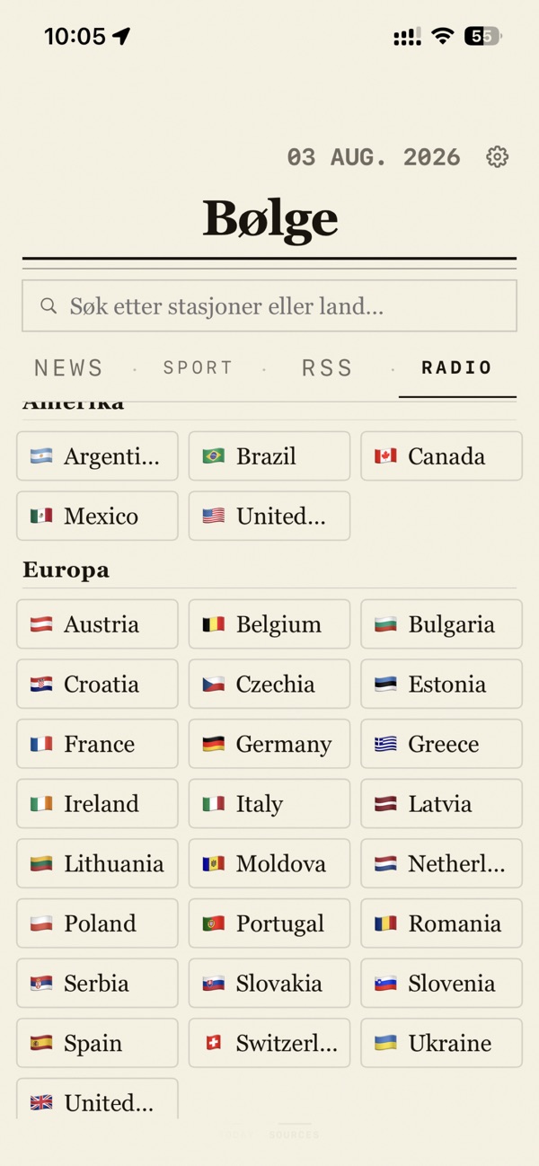 Stations by country