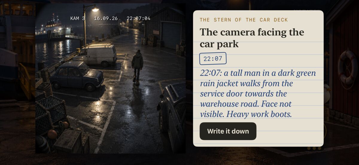 A clue: the camera facing the car park